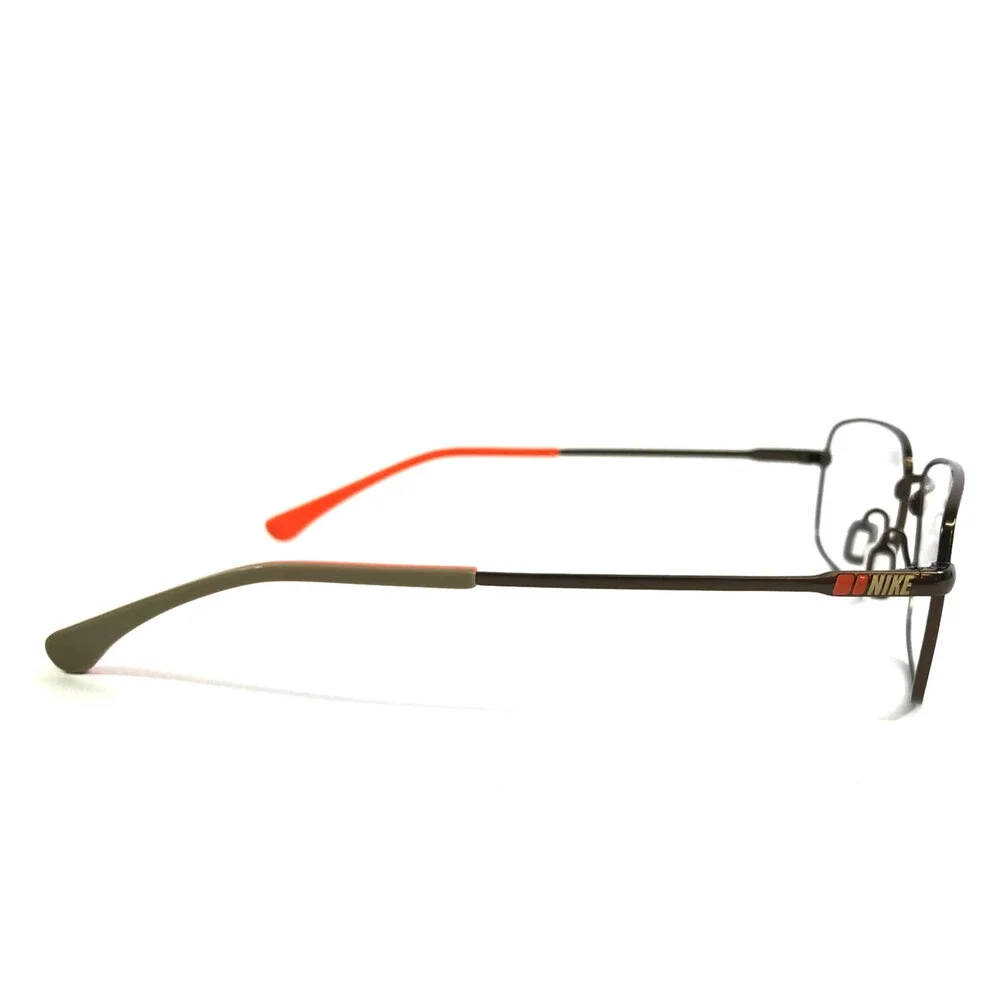 Nike Eyeglasses Frames 8025 215 Bronze Brown Rectangle Wire Rim 54-17-140
